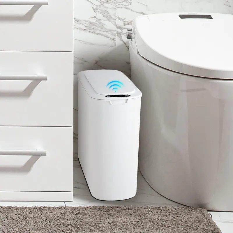 Cesun Automatic Motion Sensor Bathroom Trash Can with Lid, 2.6 Gallon Touchless Trash Bin
