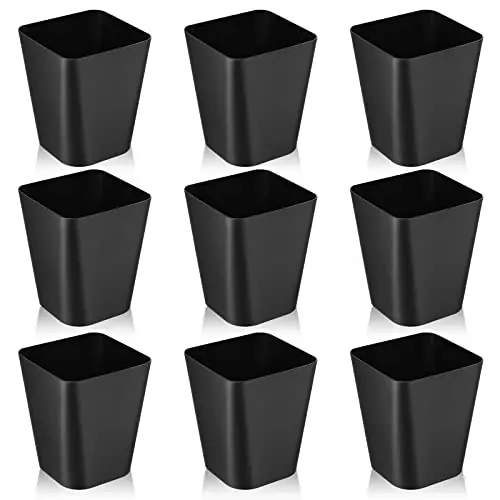 Hoolerry 9 Pieces Garbage Can 2 Gallon Small Trash Cans Bulk Bathroom Trash Bin Plastic Wastebasket Square for Bedroom