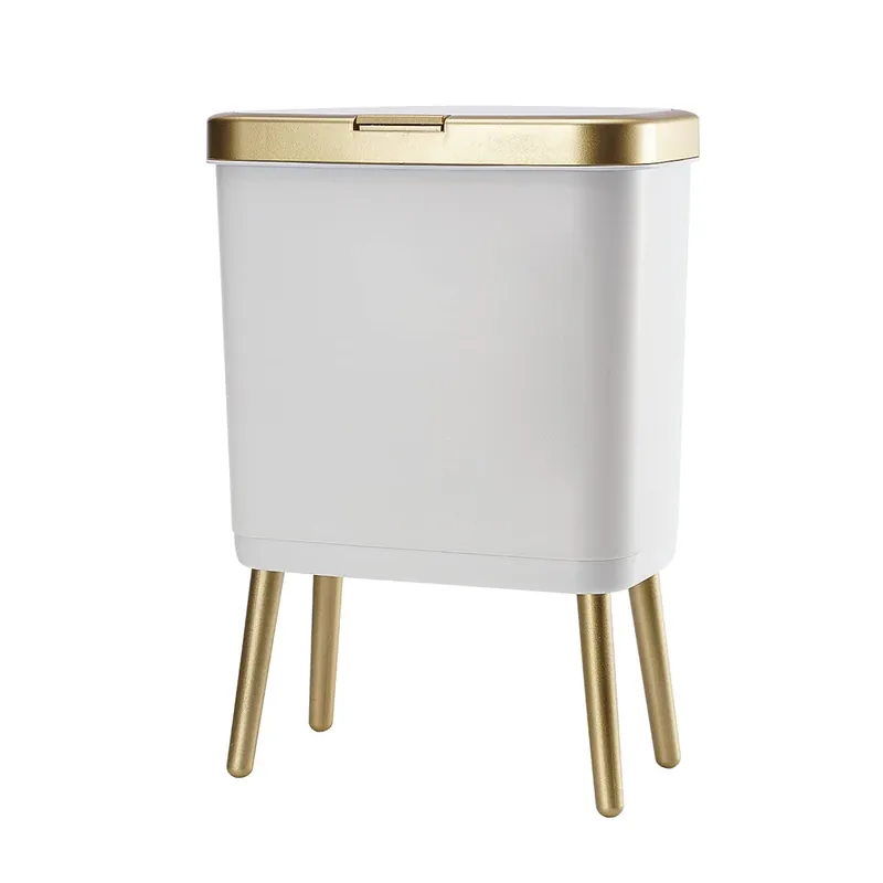 Procade Bathroom Trash Can with Lid, Plastic Garbage Can with Legs,