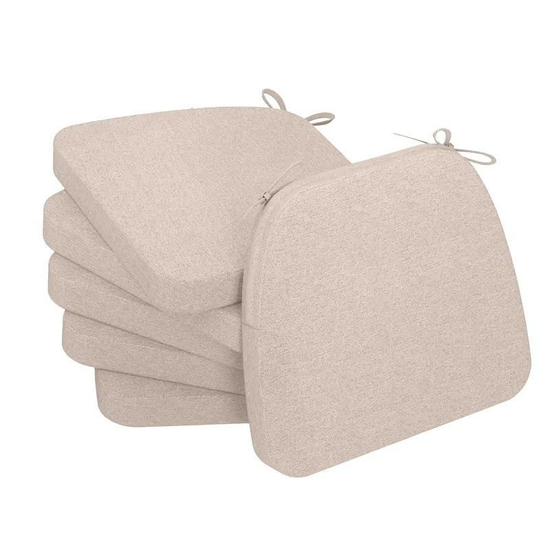 AAAAAcessories D-Shaped Chair Cushions, 2" Thick Dining Chair Pads with Ties and Removable