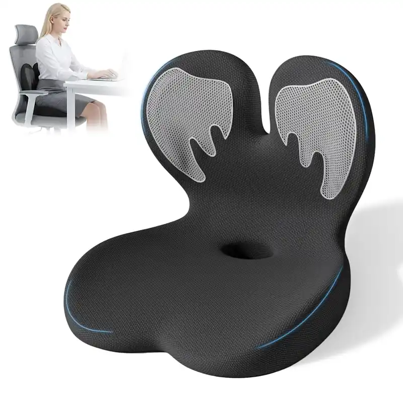 XZdream Ergonomic Seat Cushion,Office Chair Cushion with Lumbar Support Pillow,Memory Foam Car Seat Cushions,Designed for Sciatica