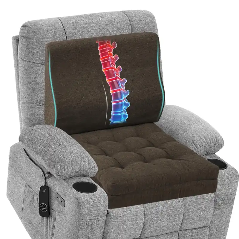 baibu Memory Foam Recliner Cushions with Lumbar Support Pillow Set for Elderly