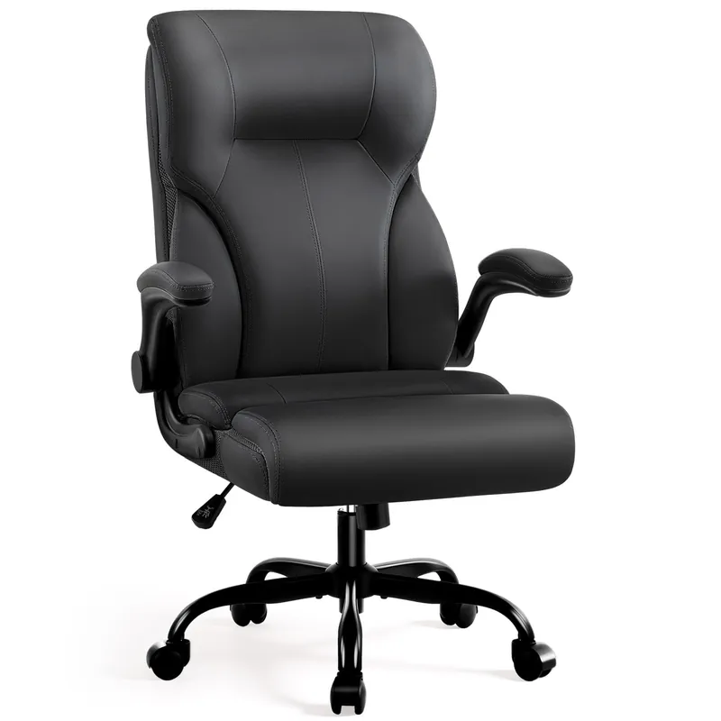 Executive Office Chair,High Back Ergonomic Comfy Desk Chair with Padded Flip-up Armrests and Wheels