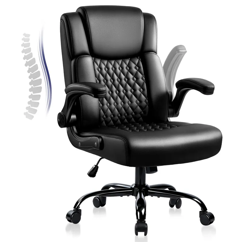 OFIKA Leather Office Desk Chair,Ergonomic Office Chair with Lumbar Support