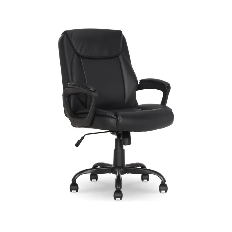 Amazon Basics Classic Puresoft PU Padded Mid-Back Office Desk Chair with Armrest