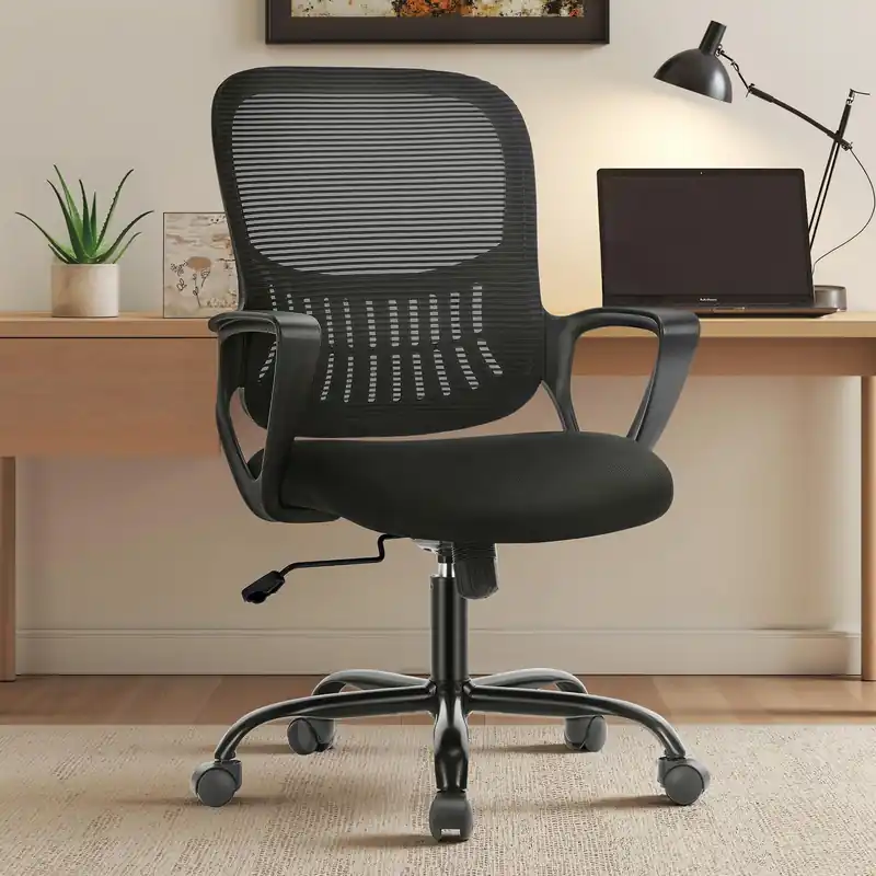 Sweetcrispy Home Office Managerial Executive Chair with Ergonomic Design, Mid-Back Mesh Swivel, Comfortable