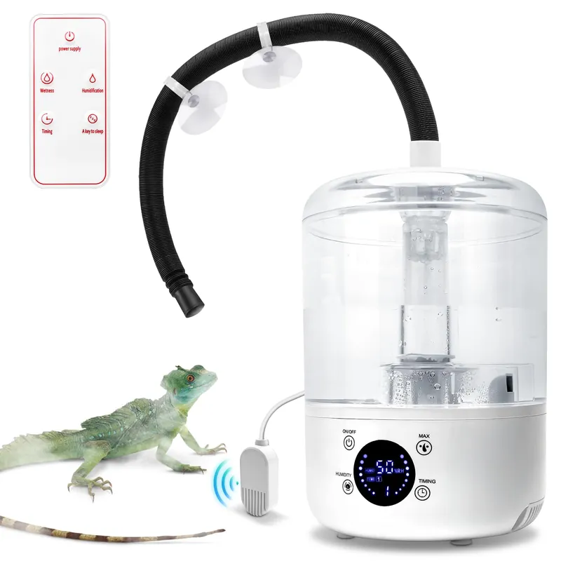 Reptile Humidifier Fogger - 4L Reptile Fogger with Humidity Control Sensor, Timer & 3 Adjustable Mist Levels, Touch & Remote Control, Reptile Mister for Reptiles Amphibians Snake Herps