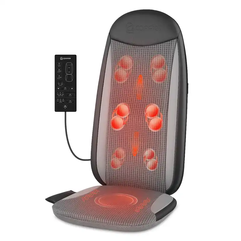 COMFIER Shiatsu Back Massager with Heat, Kneading & Vibration,Massage Chair Pad for Back Relief deep,Chair Massager for,Hip,Heated seat Cushion,Home Office,Gifts for Women Men,Dad,Mom