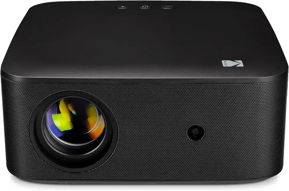 Kodak Flik X20 1080p Smart Projector, Google TV Dongle Built-In 300 ANSI Lumens LED Auto Focus & Keystone HDMI & USB Wi-Fi , Bluetooth 5.0 HDR10, 4K Decode Portable Home Theater (Black)