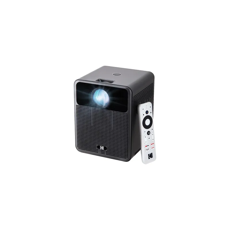 KODAK FLIK HD10 Smart Projector Android TV 1080P FHD Video Projection System with Google Assistant, Wi-Fi, Bluetooth 5.0, HDMI, USB, Aux & Built-in dual 5W Speakers iOS & Android