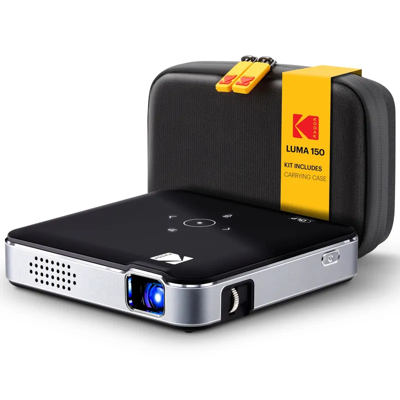 Kodak Luma 150 Wireless Mini Pico Projector Black – DLP, Supports 1080p, Built-in Speaker & Rechargeable Battery, HDMI/USB/microSD, Travel Case Included