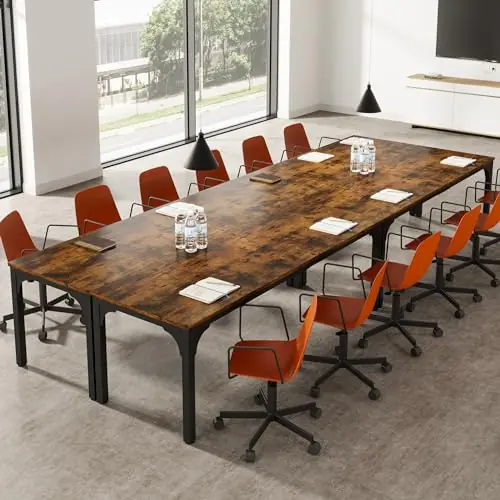 13FT Conference Table, Super Sturdy Large Rectangle Meeting Seminar Table for 16 Person