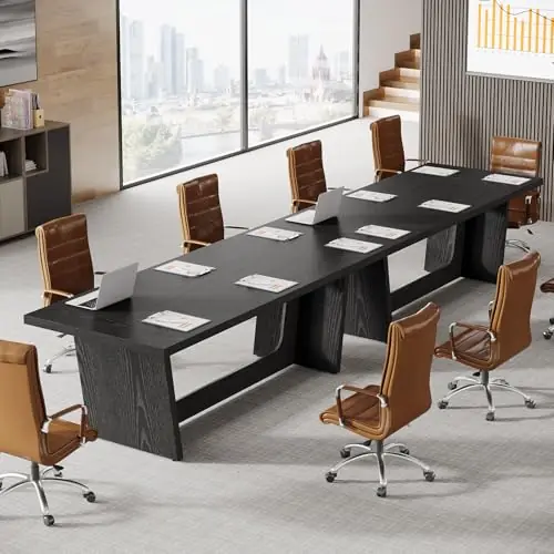Tribesigns 12FT Conference Table, Modern Meeting Seminar Table for 12-14 Person