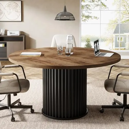 Tribesigns 47-Inch Round Conference Table, Meeting Table for 4-6 People, Small Office Desk