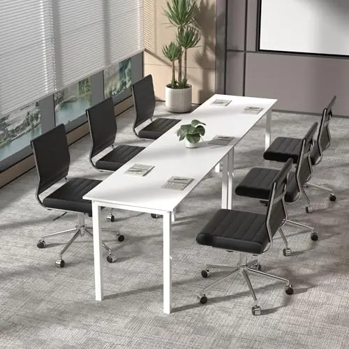 Okeysen Conference Room Table Set of 2, Modern Office Meeting Table, Rectangle Meeting Seminar Desk for Boardroom