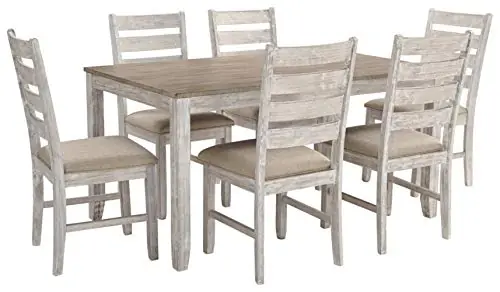 Signature Design by Ashley Skempton Cottage Dining 7 Piece Set – Rectangular Table & 6 Upholstered Chairs