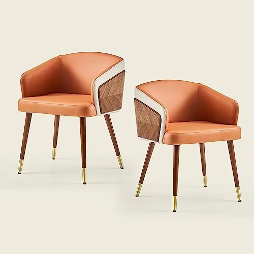 Dinning Room Chairs Set of 2,Fabric Upholstered Accent Chairs for Living Room Arm Chairs for Home Indoor Furniture