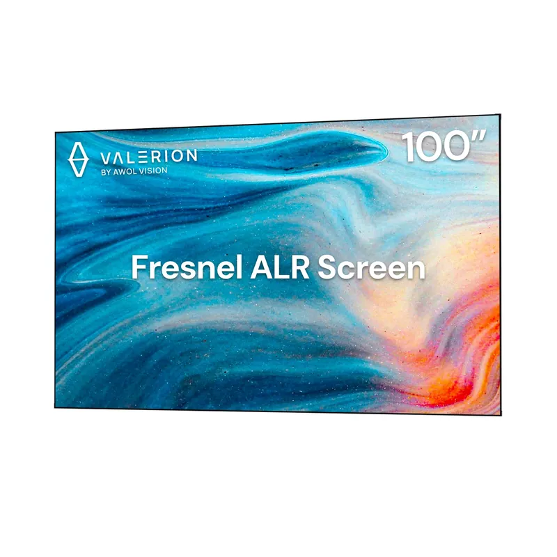 Valerion 100-inch Fresnel ALR Projector Screen, 16 9 Fixed Frame, Daylight Viewing, 1.8 Gain, 85% Ambient Light Rejection (Ceiling & Side), Compatible with Long Throw Projectors