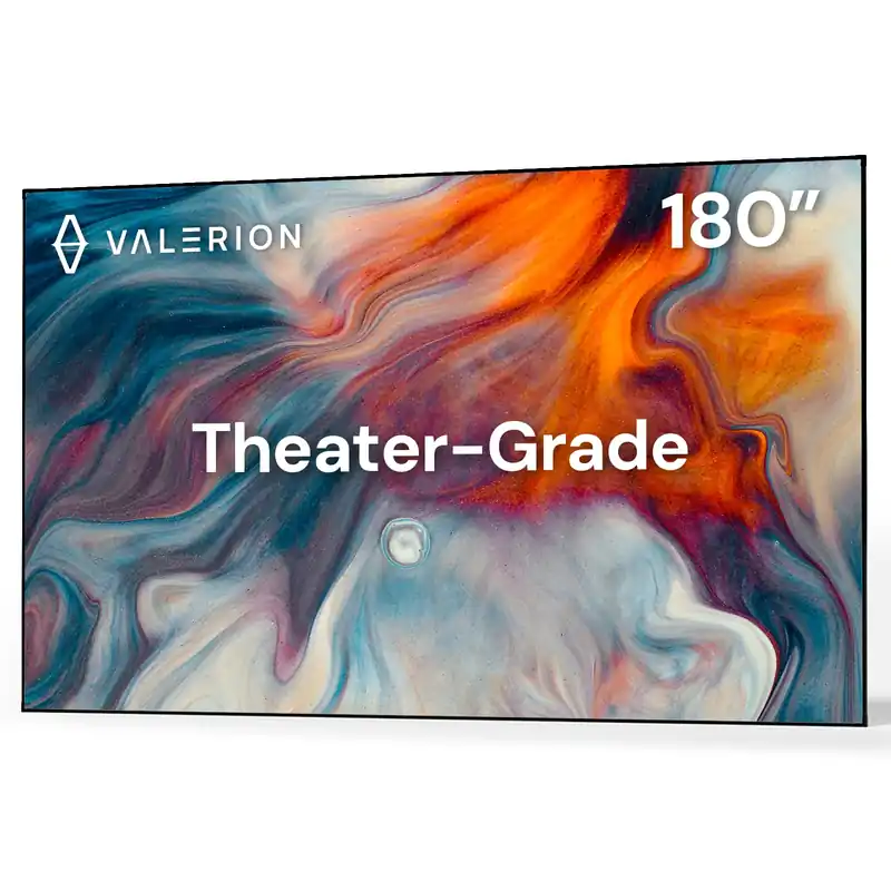 Valerion 180-inch Fixed Frame Projector Screen, 1.3 dB Gain, 80% PQE, 4K/8K Ultra HD, 3D Wall Mount Projector Screen, Works with Long Throw, Short Throw & Ultra Short Throw Projectors