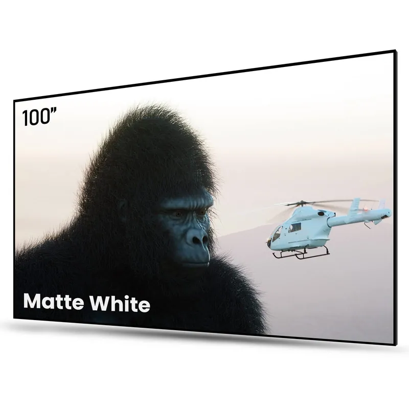 AWOL VISION 100-inch Projector Screen Fixed Frame, 1.3 dB Peak Gain, The Perfect Combo with LTV-2500, 80% Picture Quality Improved, 4K / 8K Ultra HD, Active 3D Wall Mount Projector Screen, MW-100