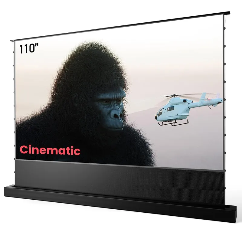 AWOL VISION 110" Motorized ALR Floor Rising Projector Screen for Ultra Short Throw Projector, Projector Screen for Home Theater, 4K/8K Ultra HD, 95% Ambient Light Rejecting,ALR-F211C