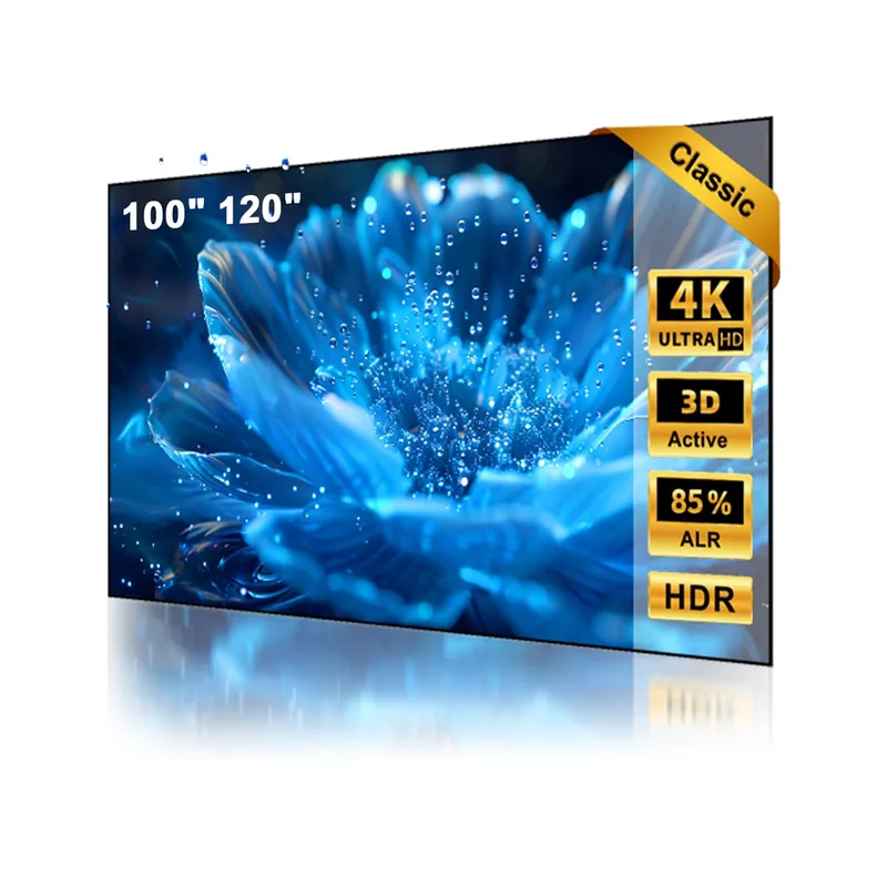 NothingProjector ALR Screen for Ultra Short Throw Projector, 85% Ambient Ceiling Light Rejecting, 120 inch, 4K/8K UHD, Active 3D, Fixed Frame 16 9, Wall Mount Anti Daylight UST, Classic Series NothPJ