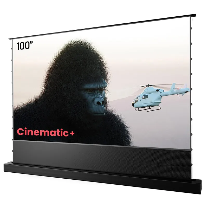 AWOL VISION 100" Motorized ALR Floor Rising Projector Screen for Ultra Short Throw Projector, Projector Screen for Home Theater, 4K/8K Ultra HD, 95% Ambient Light Rejecting,ALR-F210C
