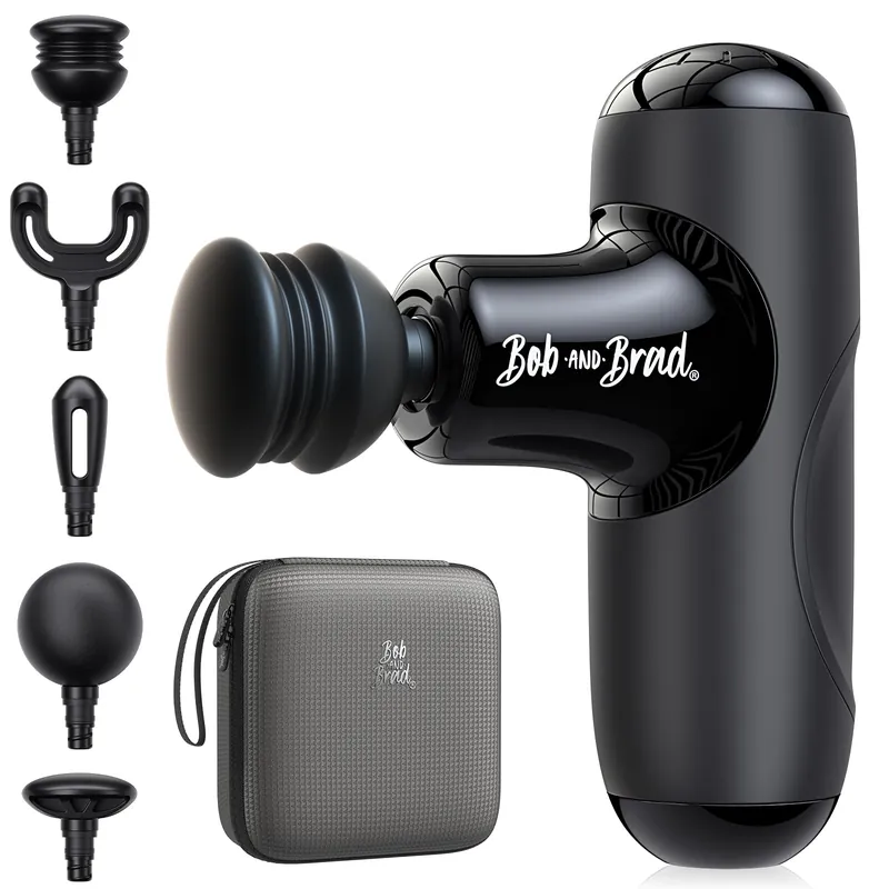 BOB AND BRAD Q2 Mini Massage Gun, Pocket-Sized Deep Tissue Massager Gun, Portable Percussion Muscle Massager Gun, Ultra Small & Quiet Muscle Massage Gun for Muscle Recovery with Carry Case
