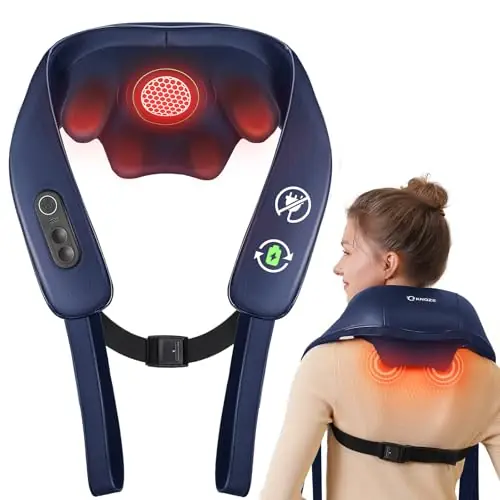 Neck and Shoulder Massager with Heat, Cordless Back and Neck Massager for Pain Relief, Upgraded Graphene Heating, 4D Shiatsu Deep Kneading for Shoulder, Back & Leg, Portable Gift for Dad, Mom & Friend