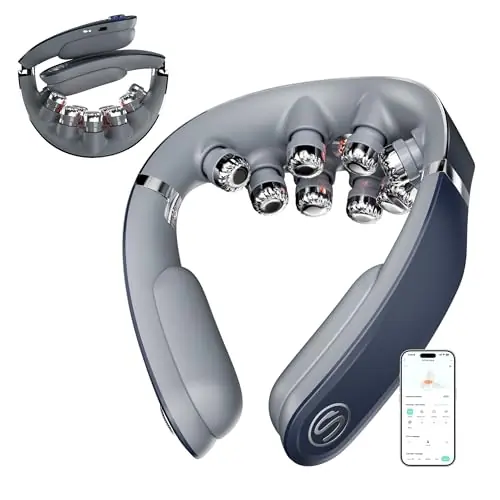 SKG G7 Pro Fold Neck Massager for Pain Relief Deep Tissue Vibration Cordless Travel Massager,Foldable Neck Massager for Office Home Car Gifts for Men Women Dad Mom Grandpa
