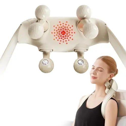 SKG FSA Eligible Cordless Neck Massager for Pain Relief Deep Tissue, Shiatsu Shoulder Massager with Heat, Massage Tools for Trapezius, Lymphatic Drainage, Relaxation Therapy, HSA Items H7 Ultra