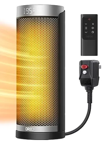 DREO Space Heater for Bathroom and Indoor, 70°Oscillating, 5 Modes, Remote for Home Bedroom, 12H Timer, with ALCI Safety Plug