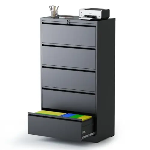 Metal Lateral File Cabinets for Home Office,Steel Wide Filing Organization Storage Cabinets for Hanging Files