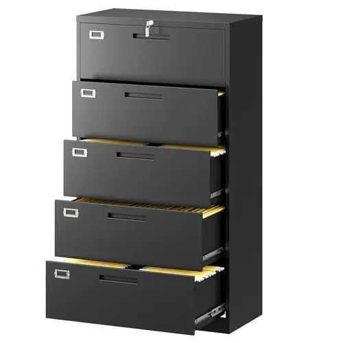 Metal Steel Filling Cabinets for Home Office - Lockable Storage Cabinet for Hanging Files Letter