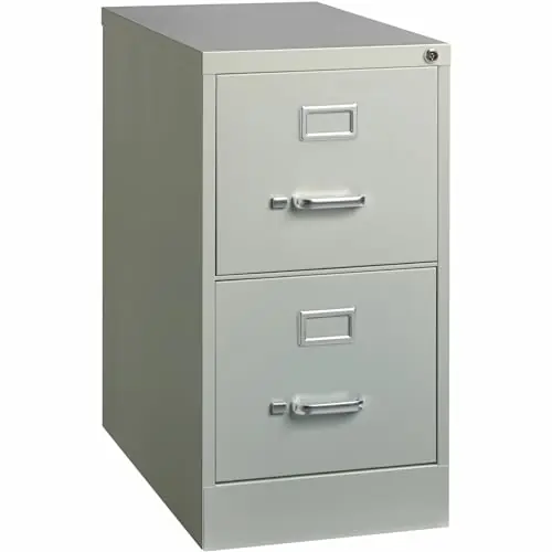 2-Drawer Vertical File with Lock, 15 by 25 by 28-3/8-Inch, Light Gray