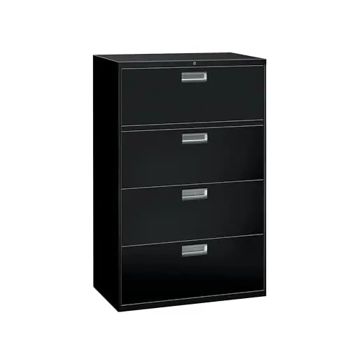 Metal Filing Cabinets for Offices, Adjustable Hangrails for A4, Legal, Letter Files, 18" Deep, Black