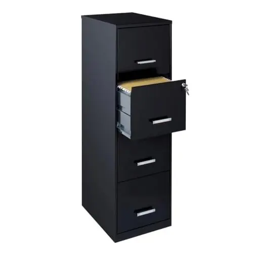 Pre-Assembled, Vertical File Cabinet for Letter-Size Documents, Cam Lock Security, Durable Steel Office Storage Solution