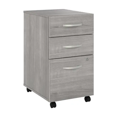 Bush Business Furniture Echo 3 Drawer Mobile File Cabinet in Gray Sand