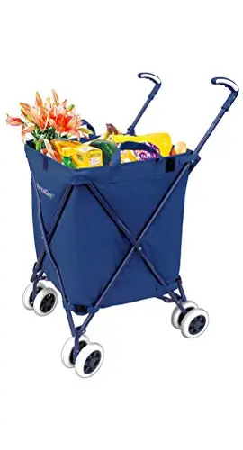 The Original VersaCart Transit Folding Shopping and Utility Cart, Water-Resistant Heavy-Duty Canvas with Cover
