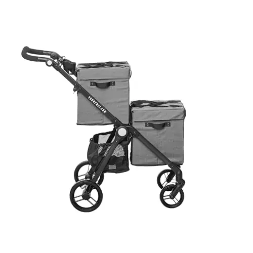 Patented Foldable Shopping Cart Lightweight Aluminum Easy-Maneuver Ergonomic Design Swivel Wheels