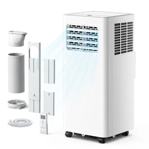 EUHOMY 8000 Btu Portable Air Conditioners, 3 in 1 Portable AC with Cool, Dry, Fan Modes, Quiet Air Conditioners with 24H Timer & Sleep Modes, with Remote, for Bedroom, Apartments up to 350 Sq.Ft