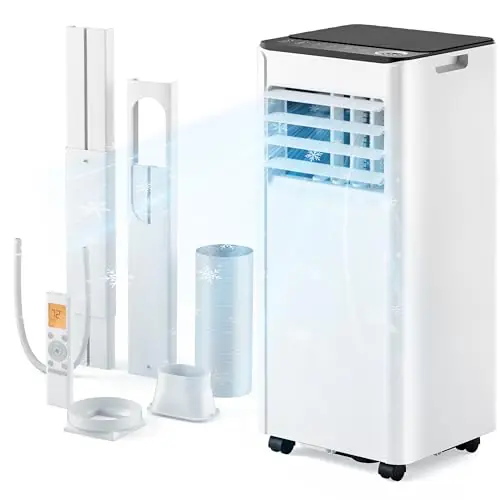 EUHOMY Portable Air Conditioners 10,000 BTU, Cools Up to 450 Sq.Ft, 4-in-1 Portable AC Unit with Cool, Fan, Dehumidifier Sleep Modes, 24H Timer, Remote, Window Installation Kit for Bedroom Living Room