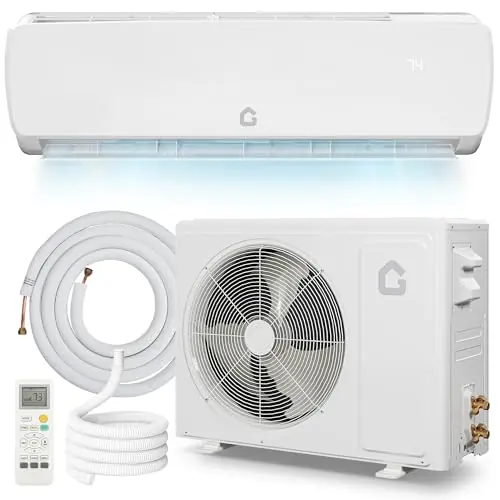 12000 BTU 115V Ductless Mini Split AC Heat Pump for Apartment/Room, 19 SEER 42dB Ultra-Quiet Inverter System, 3-in-1 Cooling Heating Dehumidifier, 10ft Line Set Ready to Use (Plug and Play)