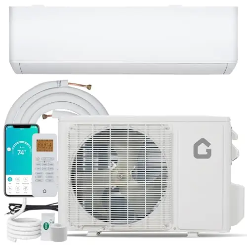GarveeHome 18000BTU Mini Split Air Conditioner& Heater, 23 SEER2 208-230V Wall-Mounted Ductless AC Unit Cools Rooms Up to 1250 Sq. Ft, Efficient Inverter AC with Heat Pump & Installation Kit