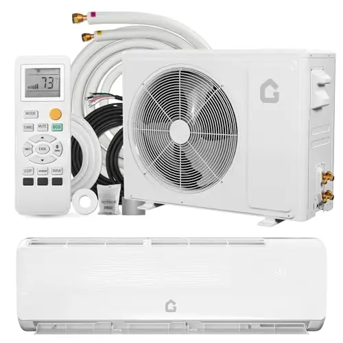 Garvee 9000 BTU Mini Split Air Conditioner Heat Pump System, 19 SEER2 Inverter Mini Split AC/Heating System, Ductless Wall Mount AC Unit Cool Up to 450 Sq. Ft, Installation Kits, 230V