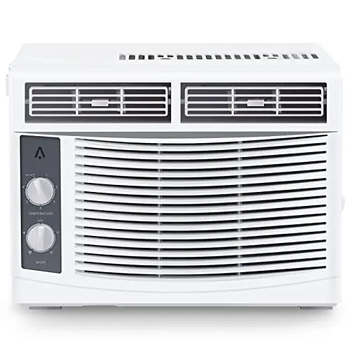 Window Air Conditioner, 5000 BTU Window-Mounted Room Air Conditioners Cool up to 150 Sq. Ft, Mechanical Control Panel AC Unit with Complete Install Kit, 2 Efficient Cooling & Fan Settings, 115V