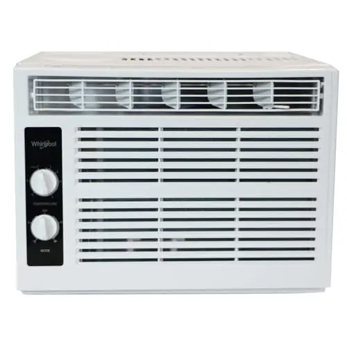 Whirlpool 5,000 BTU 115V Window Air Conditioner & Dehumidifier with Mechanical Controls, Window AC Unit for Apartment, Dorm Room, & Small Rooms up to 150 Square Feet in White