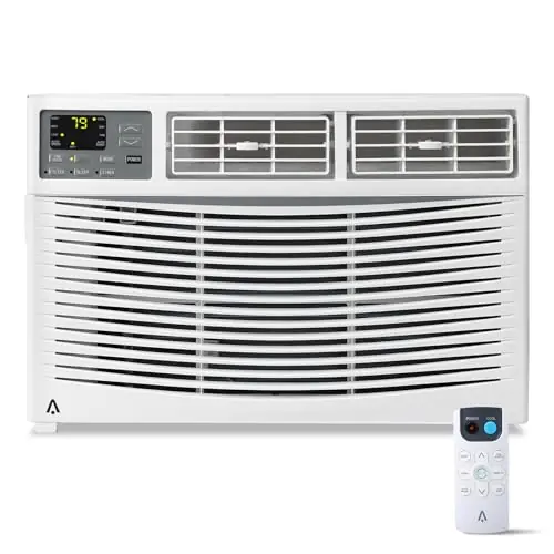 8,000 BTU WiFi Window Air Conditioner, Cools up to 350 sq. ft. Smart Window Air Conditioner with App/Remote Control, 3 Fan Modes/Sleep/Energy Saver, Bedroom/Apartment/Office