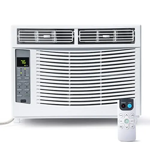 Adoolla Window Air Conditioner 6,000 Btus, Turbo Fast Cooling Up to 250 Sq.Ft. Flexible Window Opening(T Design), Window AC Unit with Remote & APP Control, Easy Install Kit, Auto Restart, 24H Timer