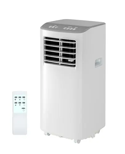 GarveeTech Portable Air Conditioner, 8,000 BTUs Room Air Conditioner for Home Office with Dehumidifier, Cooling, Fan 3 in-1, 24 Hour Timer, Drainage-Free Cooling, Cools Up to 350 Sq. Ft., White
